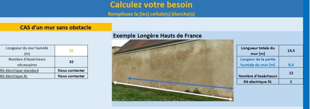 calculateur assécheur de mur humide