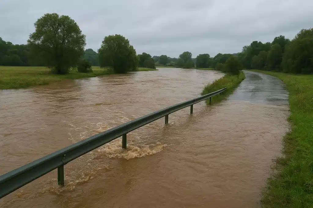 inondation par débordement d'un cours d'eau
