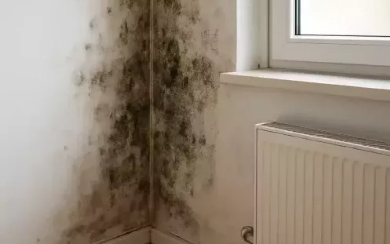 mur avec moisissure dans une maison